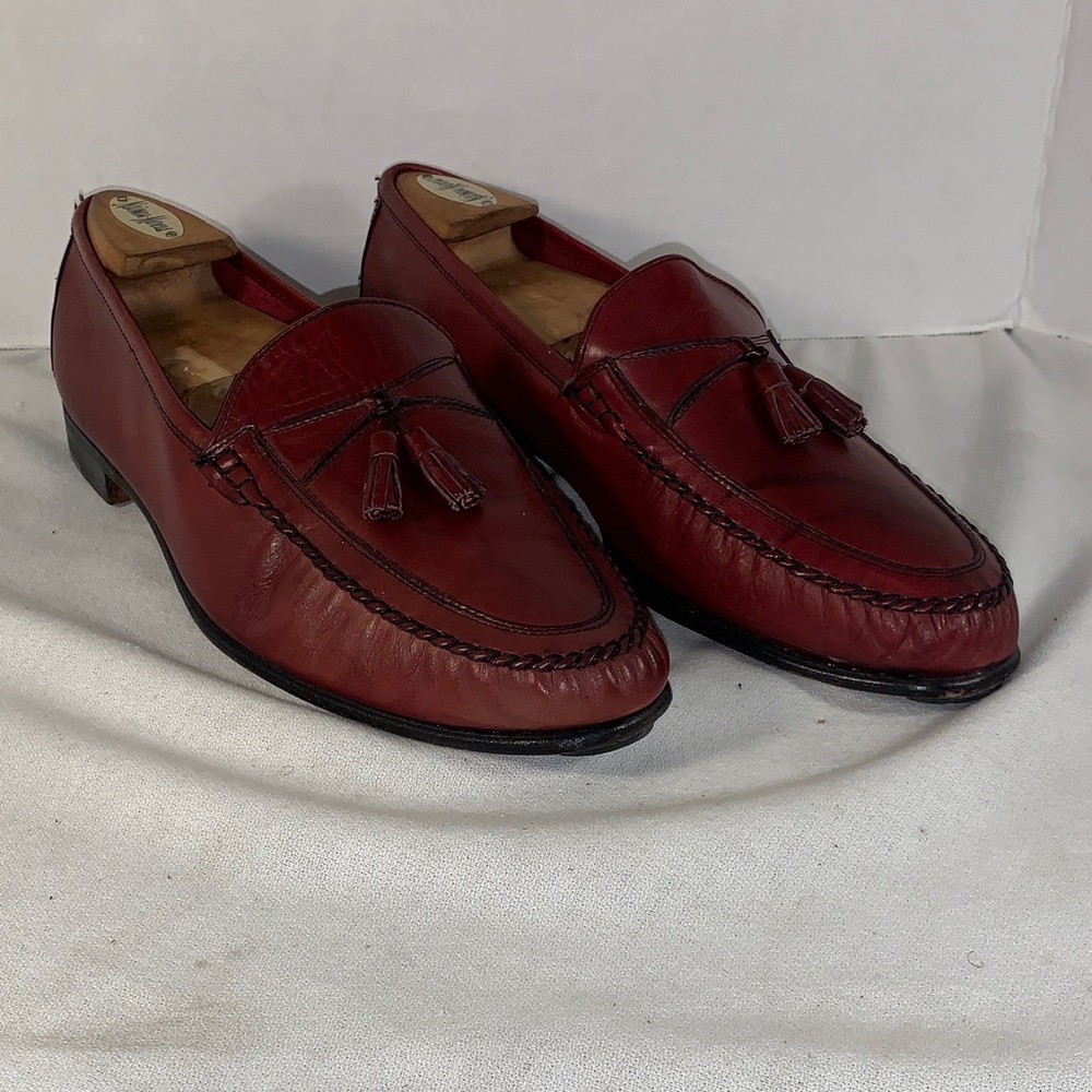 Johnston & Murphy Burgundy Leather Tassel Loafers